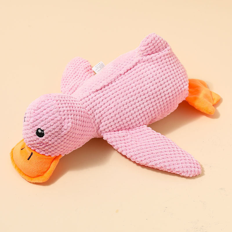 Dog toy plush sleeping duck chewing teeth sound to relieve boredom small and medium-sized dog pet sound toy little yellow duck