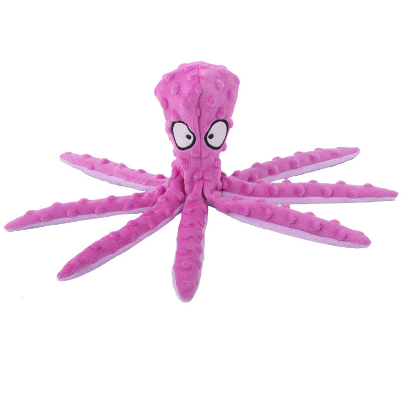 New pet plush toy octopus skin dog bite resistant sounding toy octopus cat and dog supplies