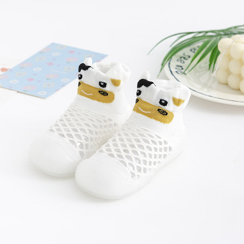 2022 summer mid-tube large mesh animal socks shoes baby indoor non-slip soft bottom socks shoes anti-collision leisure spot