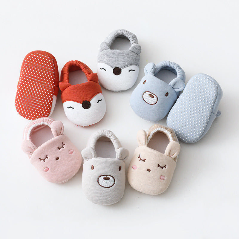 Three-dimensional ears cartoon children dispensing toddler shoes and socks spring and autumn striped animal short tube shallow mouth baby baby socks