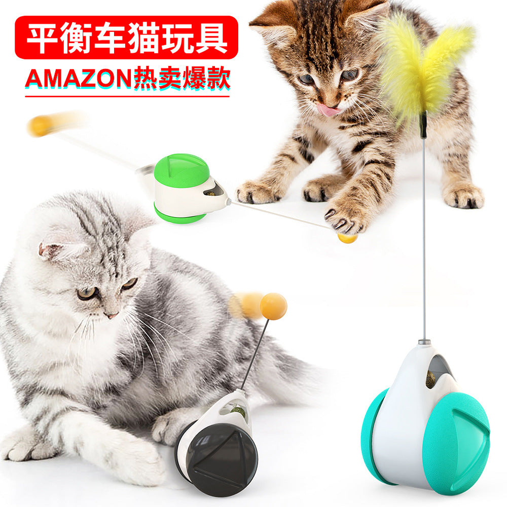 Pet supplies factory wholesale company's new hot models Amazon cat tumbler feather funny cat stick cat toy