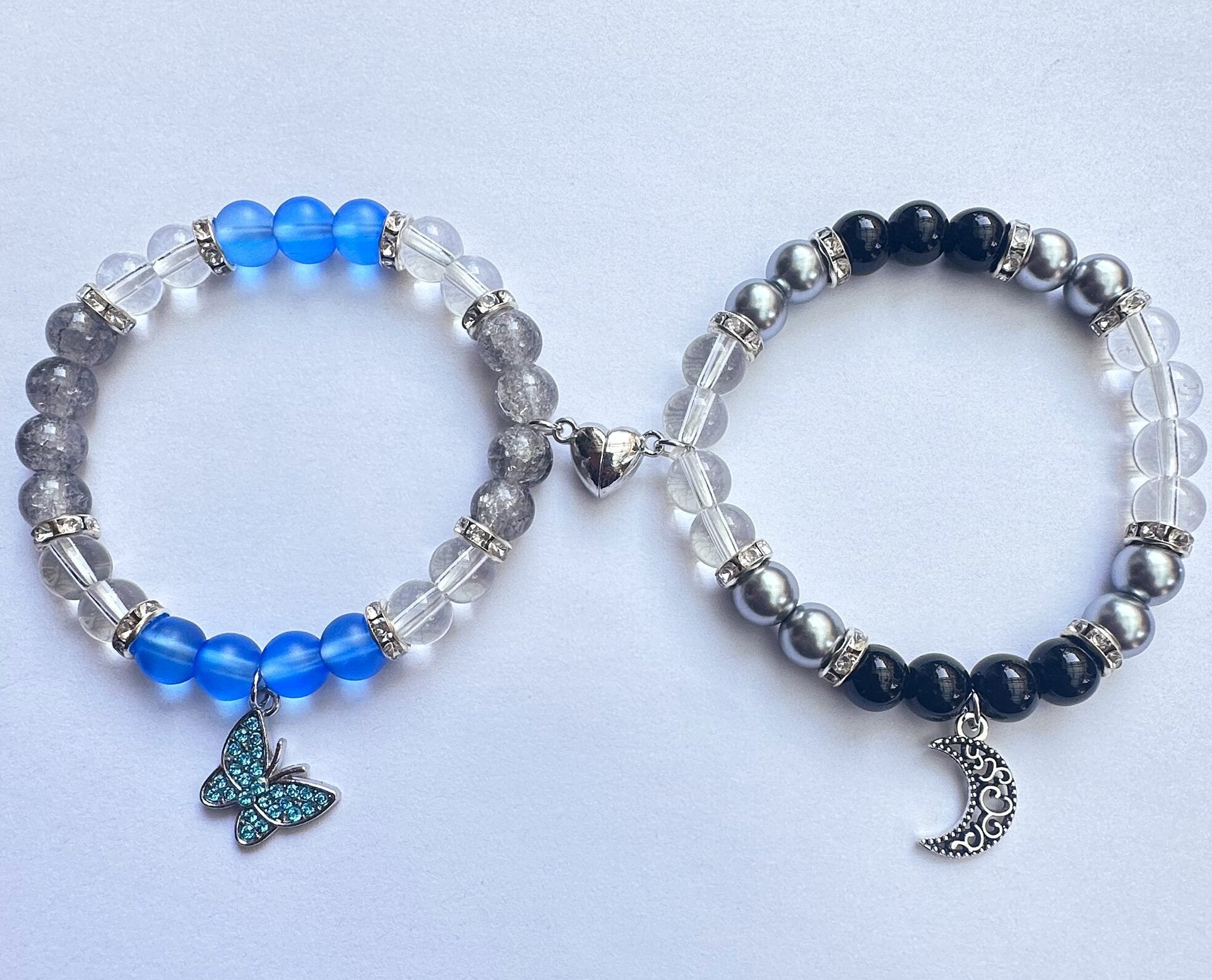 Cross-border hot selling Halloween spider love magnetic attraction bracelet beaded elastic adjustable couple holiday bracelet