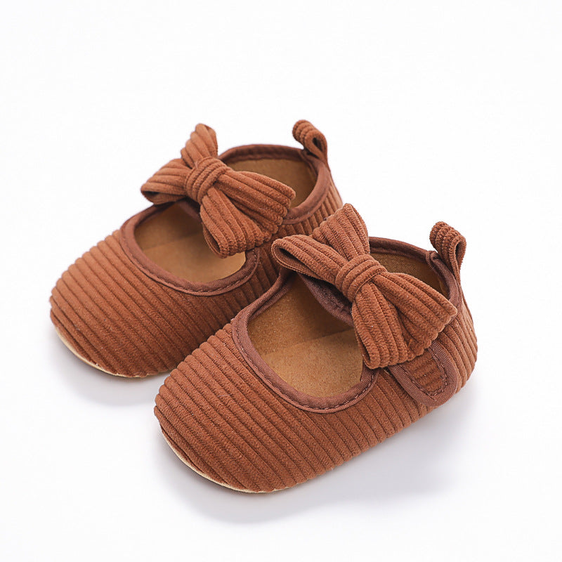 2022 new spring cross-border best-selling baby shoes bowknot rubber sole non-slip toddler shoes princess shoes dropshipping