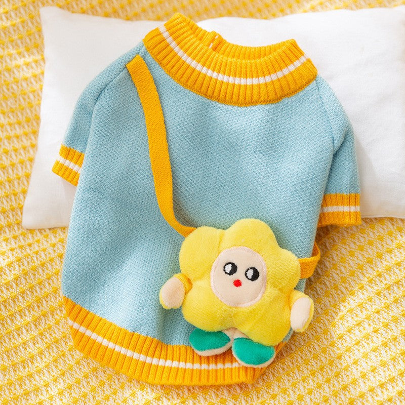 Autumn and Winter Dog Cute Funny Crazy Circus Clown Sweater Halloween Cat Suit Pet Dog Clothes