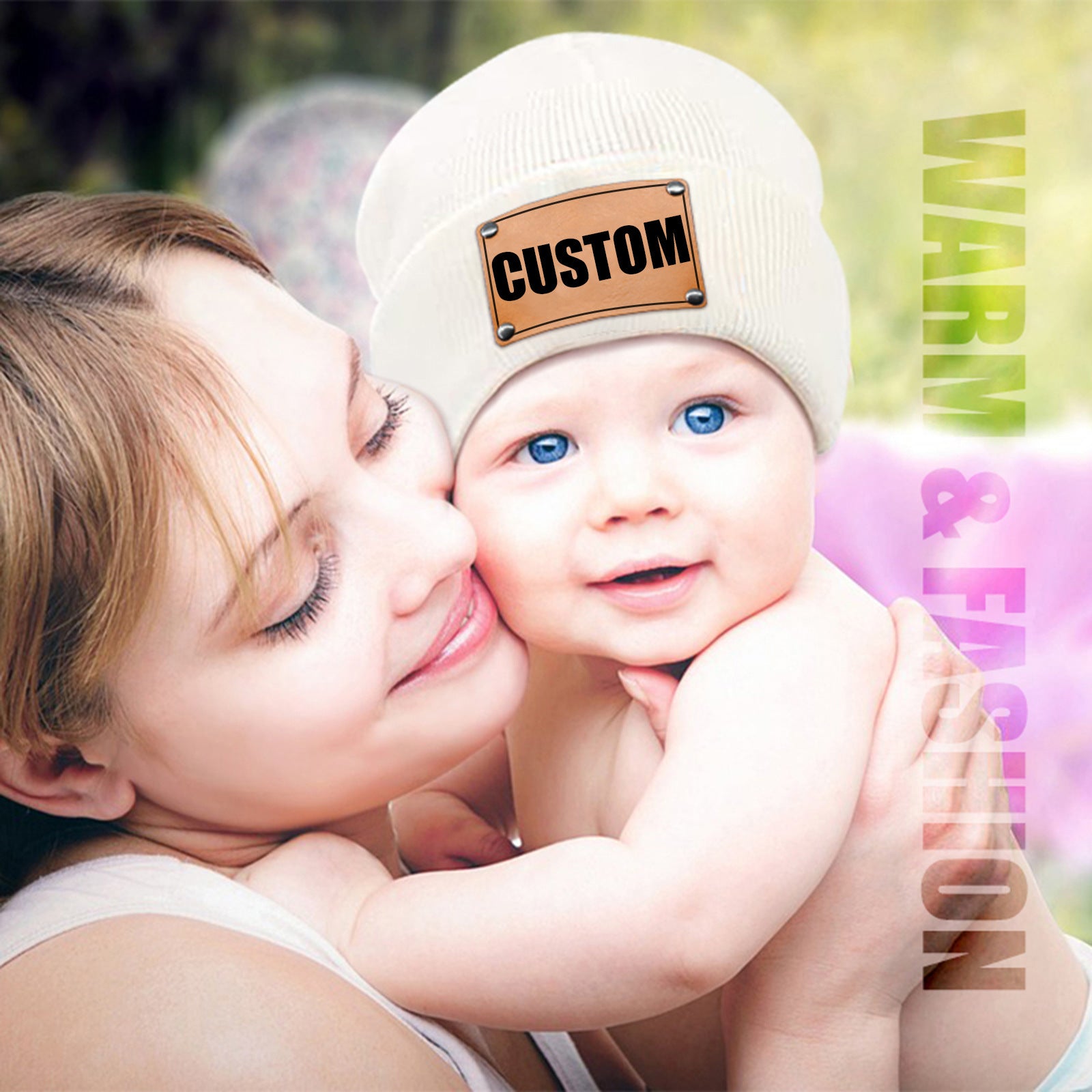 Engraved beanie, knitted baby beanie for toddlers boys girls adults