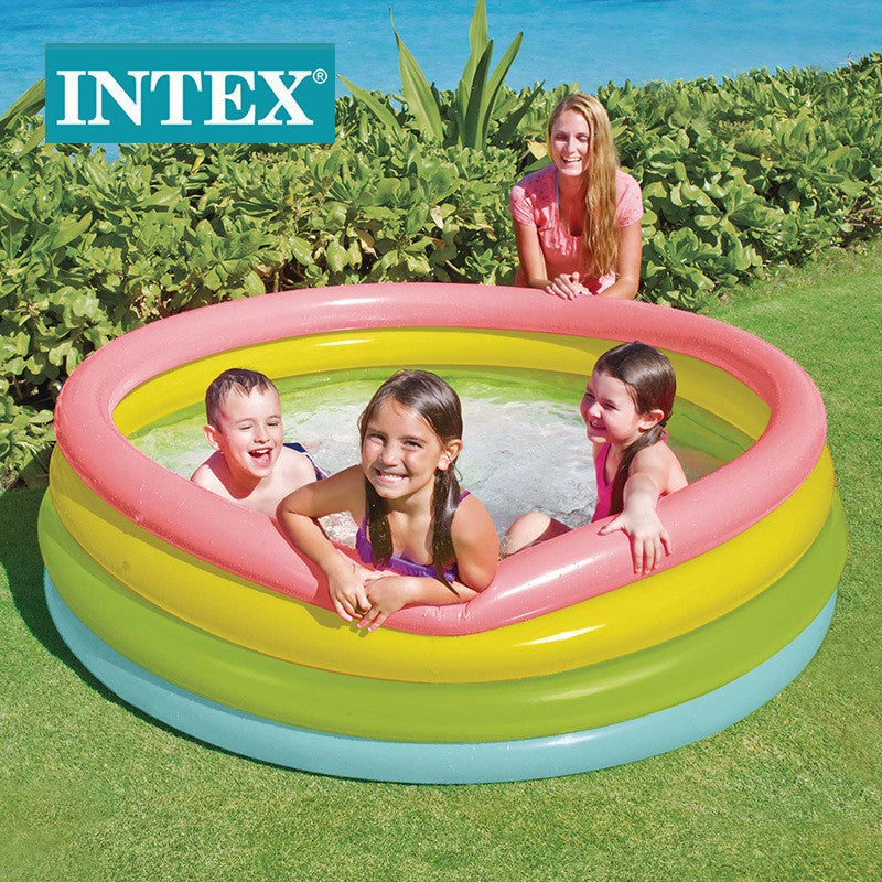 INTEX thickened swimming pool fishing pool inflatable ball pool baby paddling pool swimming pool home with slide swimming pool