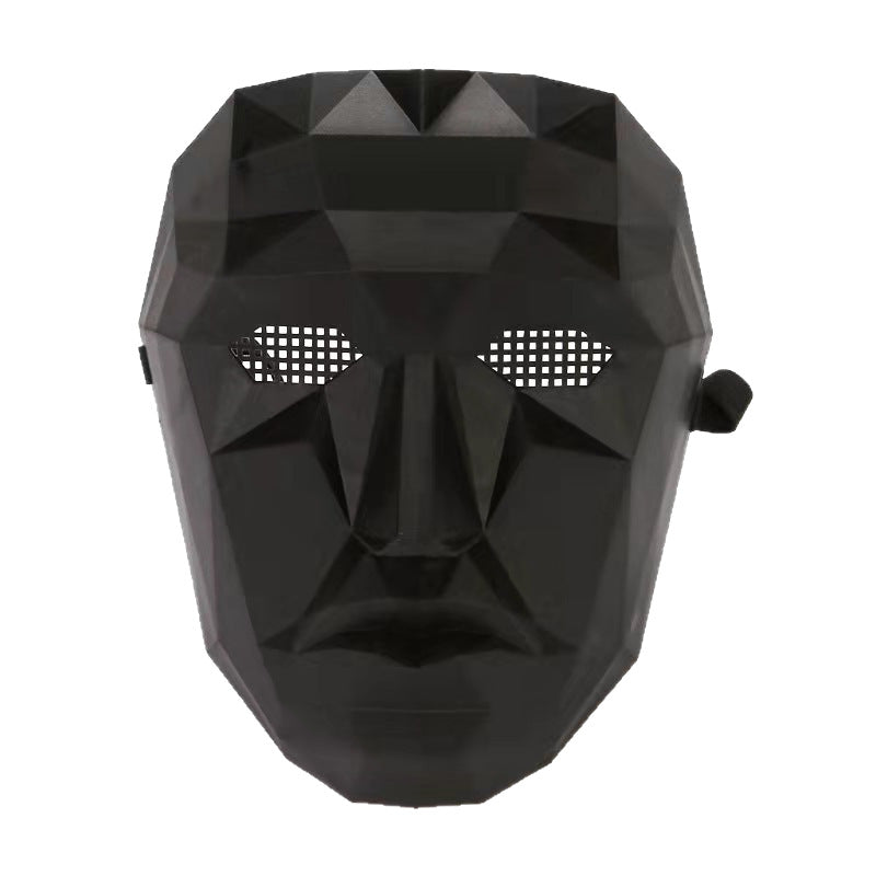 Korean movie theme square round triangle BOSS Halloween electroplated leopard performance dress up mask