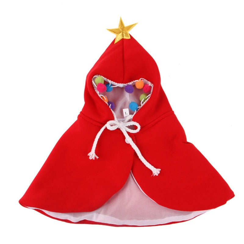 Amazon Pet Christmas Cape Hat Holiday Suit Dog Transformation Costume Christmas Dress Up Pet Clothes