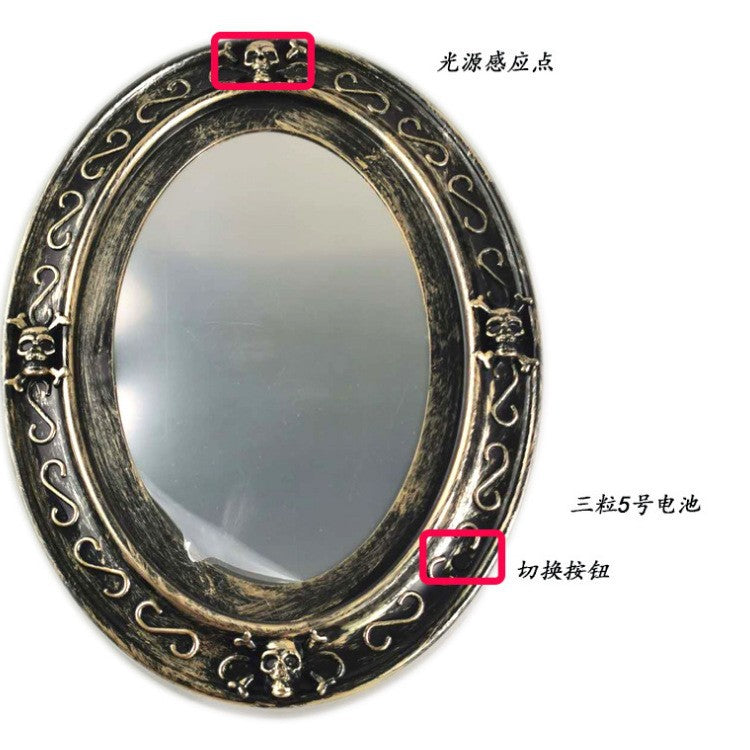 (MOQ: 3 pcs) Light-controlled magic mirror, mirror, Snow Queen dance party performance, drama performance props, Halloween decoration
