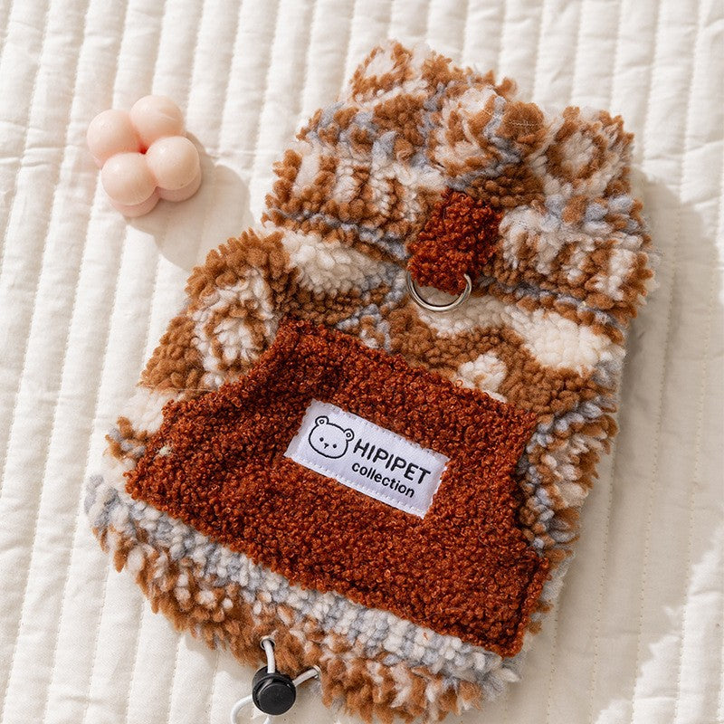 New autumn and winter Korean version dog cute cartoon small and medium-sized dog bear sweatshirt cat Teddy pet dog clothes