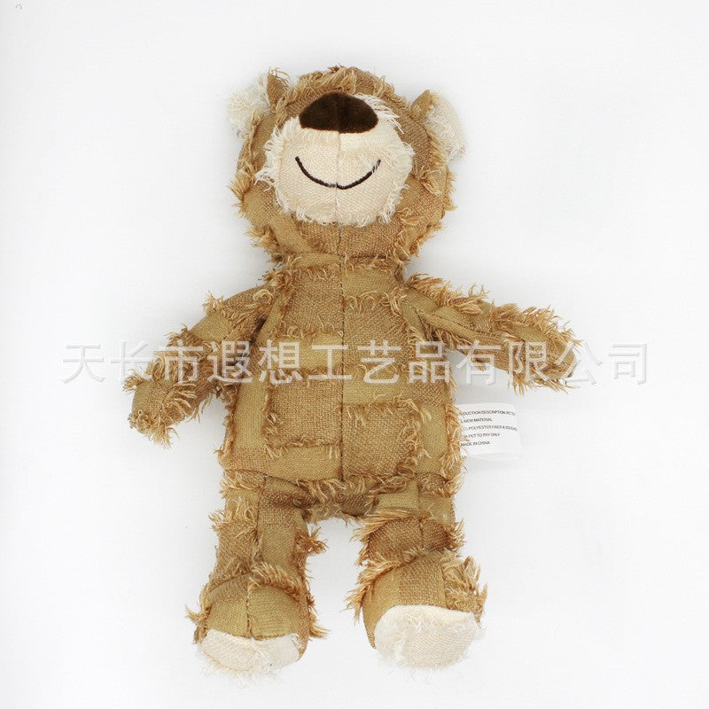 Cross-border pet cat plush sound funny toy dog chewing teeth training pet supplies beggar bear
