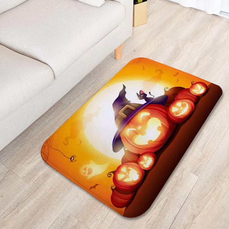 temu Amazon Halloween horror blood red footprints floor mats home bathroom entrance door mats absorbent non-slip mats