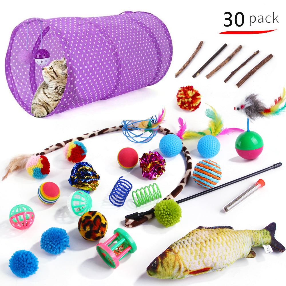 Summary of pet cat toy set 21 pieces cat channel cat teaser plush mouse Amazon combination toy