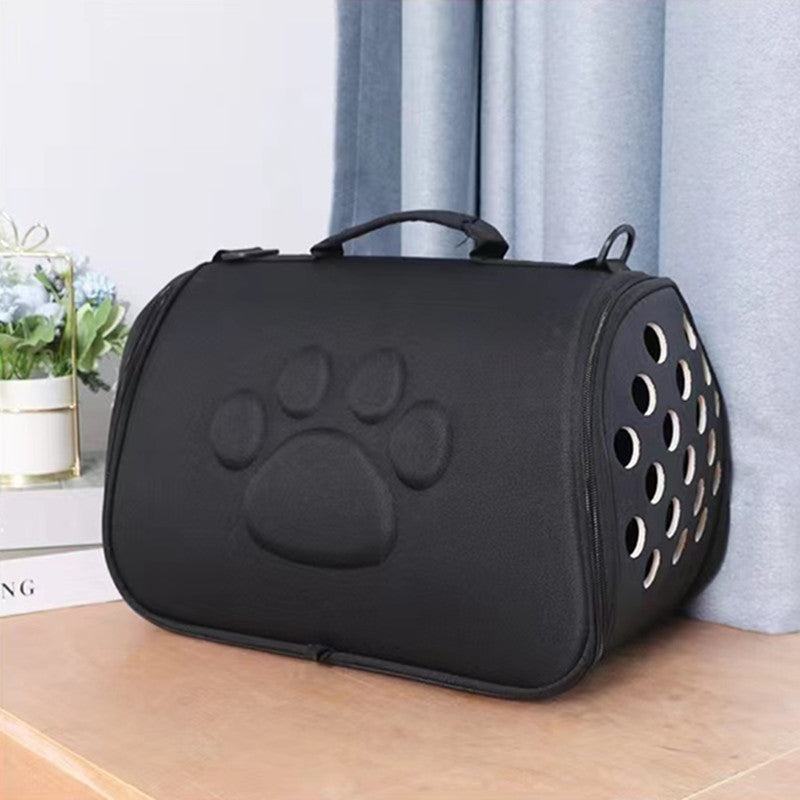 Messenger pet bag breathable foldable pet backpack large capacity two small cat bags outing portable bag in stock