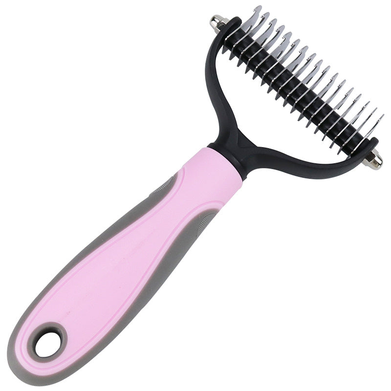 Pet Supplies Amazon Popular Knot Comb Pet Hair Removal Comb Double-sided Stainless Steel Pet Knot Comb