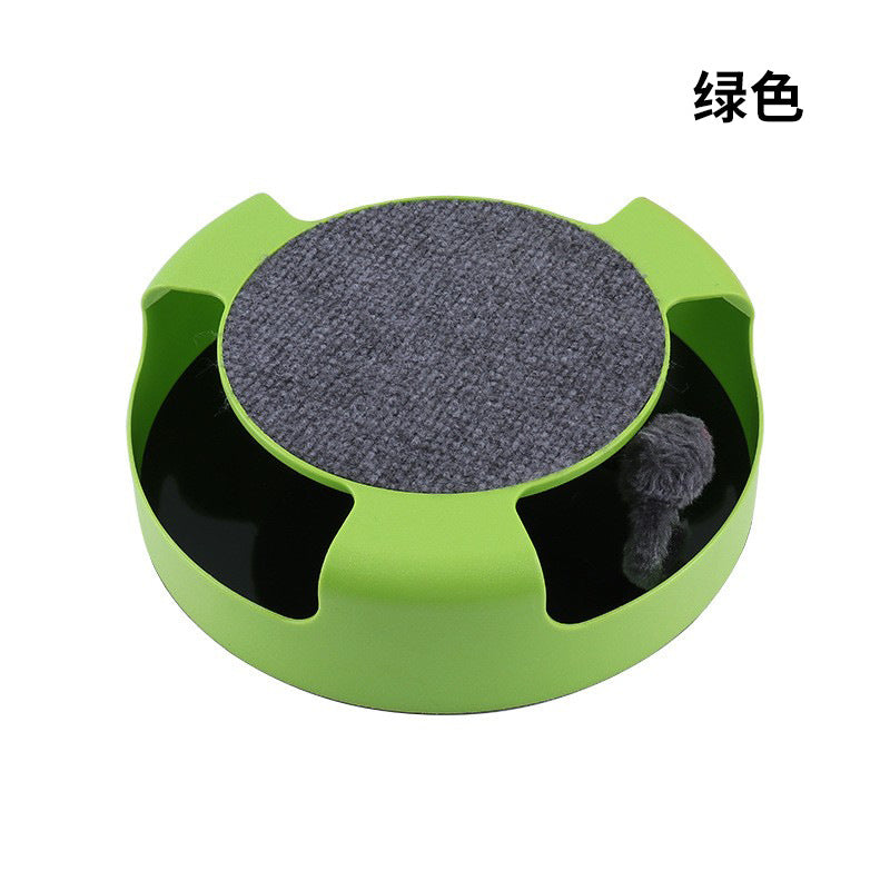 Pet supplies Amazon hot selling interactive rotating cat and mouse toy sharpening claws cat turntable self-entertaining cat toy