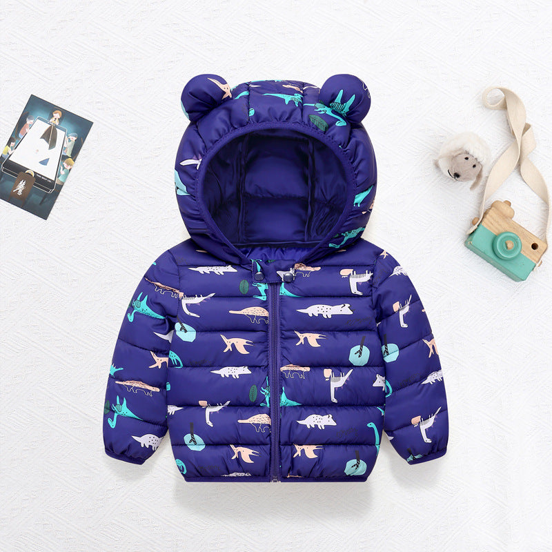 Foreign trade 2025 autumn and winter new cartoon children's down cotton jackets for boys and girls medium and large children's light baby jackets