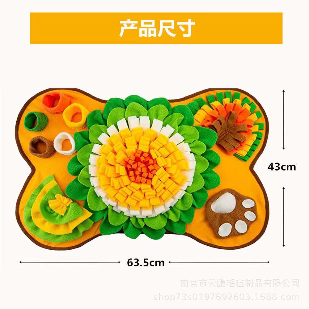 Cross-border new product sound pet sniffing mat dog educational artifact treasure hunting blanket toy sniffing slow food leaking mat