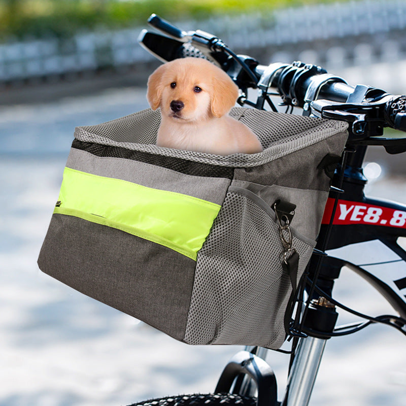 Pet bag bicycle basket pet bag portable pet bag bicycle head basket pet electric vehicle frame supplies