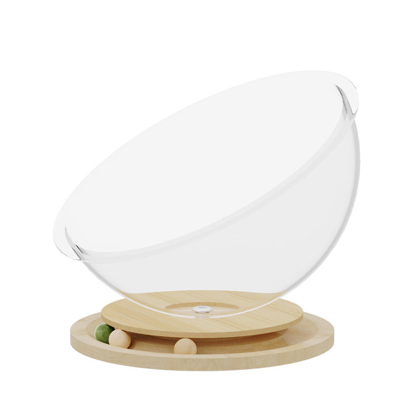 Space capsule acrylic cat bed solid wood turntable toy mint cat play sleep all-in-one pet supplies one piece dropshipping