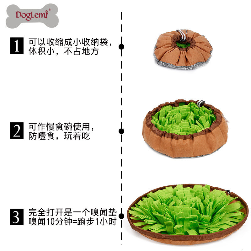 Pet Dual-purpose Sniffing Bowl Sniffing Mat Puzzle Tibetan Food Training Dog Toy Dog Sniffing Mat Pet Supplies