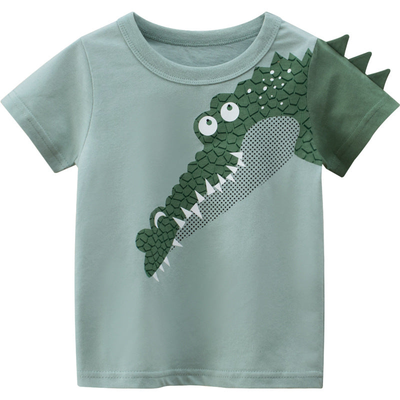 27kids Korean style children's clothing 2023 summer new wholesale children's short-sleeved t-shirt male baby clothes one piece consignment sale