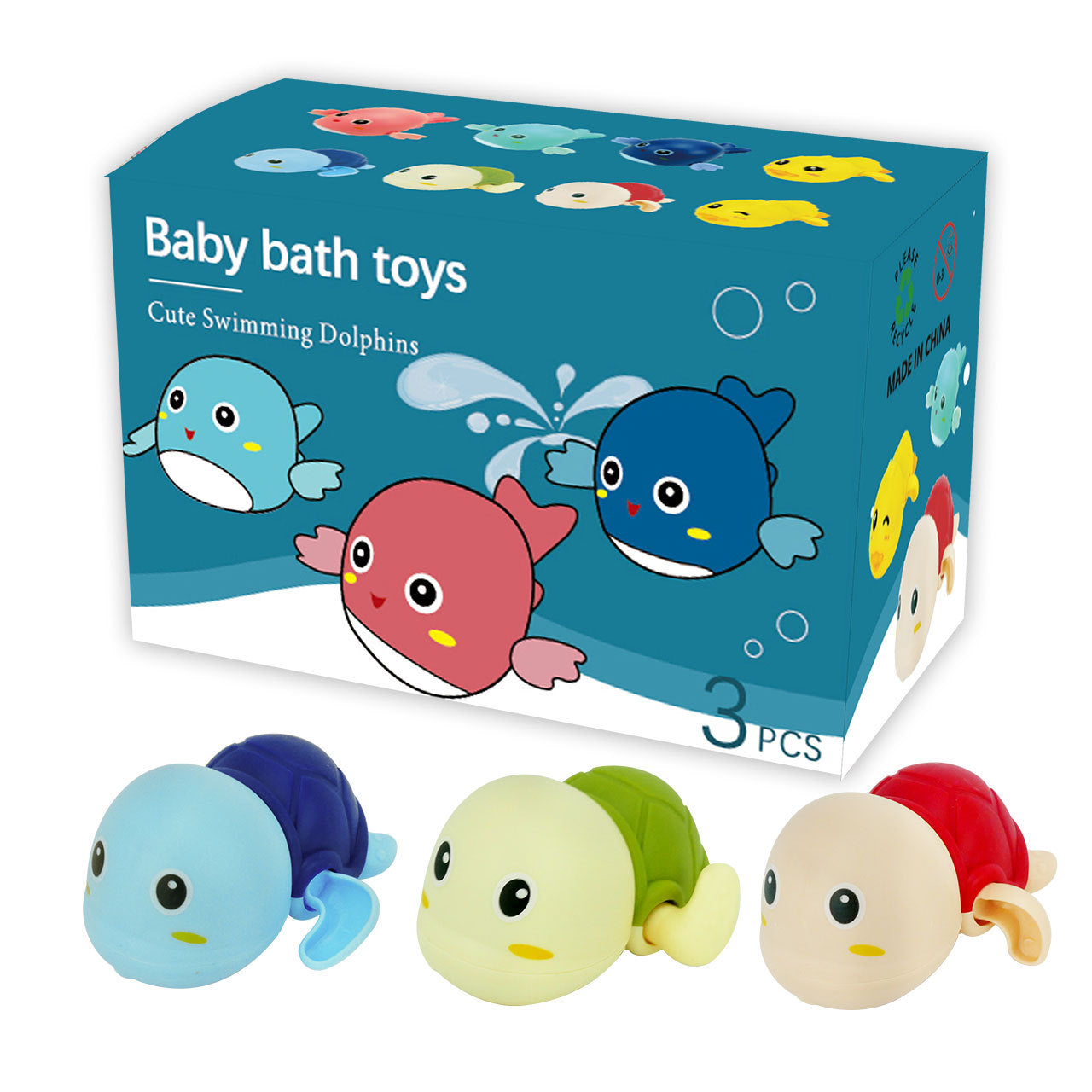 Douyin same baby water bath toys playing water turtle dolphin swimming little yellow duck summer bathroom children