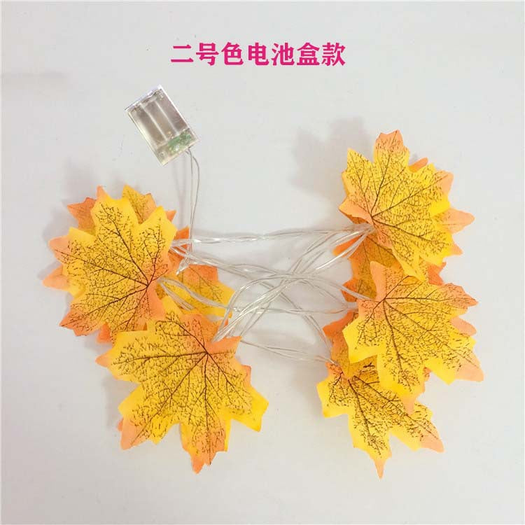 New Christmas LED light string pumpkin maple leaf light string battery box solar Halloween decoration light string