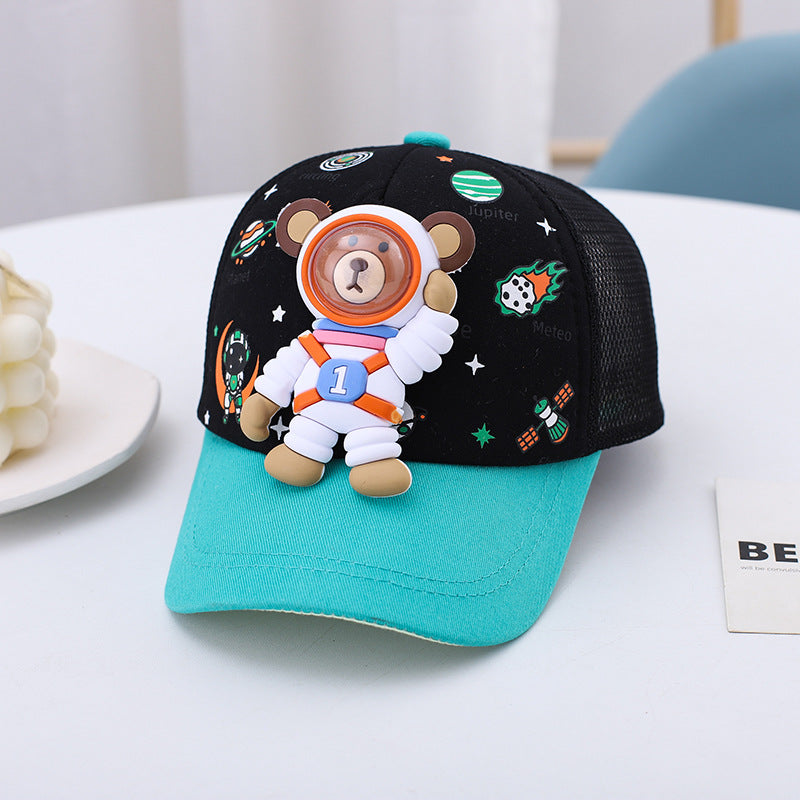Children's hat spring and autumn thin cartoon duckbill cap boys and girls baseball cap sunshade baby sun protection hat cute