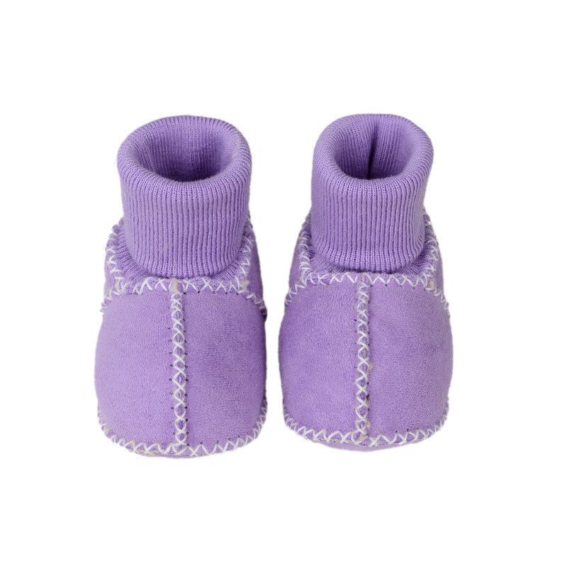 Baby toddler shoes soft sole winter 0-1 years old warm imitation sheepskin fur integrated baby shoes floor socks indoor shoes