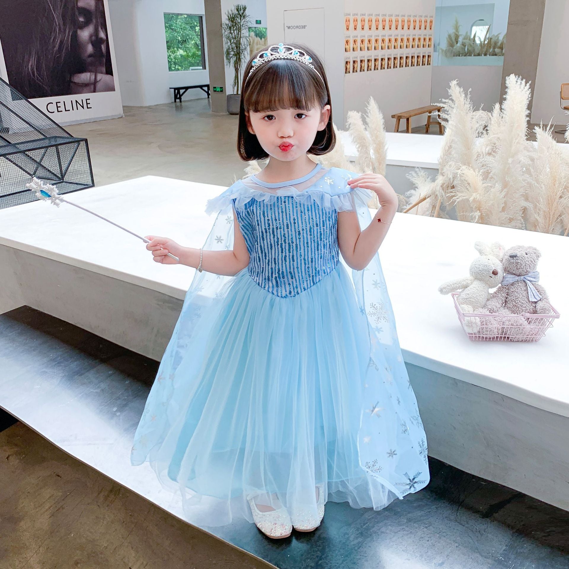 Halloween Frozen Frozen Aisha Princess Dress Elsa Dress Fluffy Dress Girls Dress