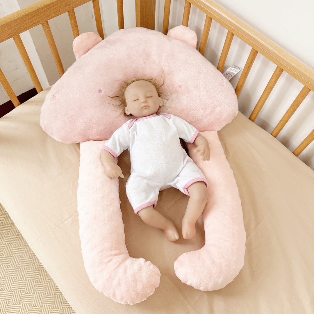 ins baby comfort pillow bean velvet U-shaped pillow anti-head tilt shaping pillow anti-startle baby sleeping pillow