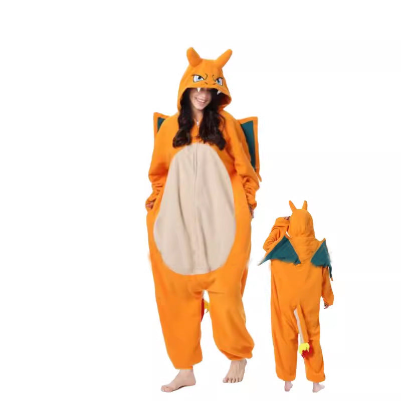 Salamander dragon taming tiger shark lion brown monkey Teletubbies adult cartoon one-piece pajamas Halloween cosp