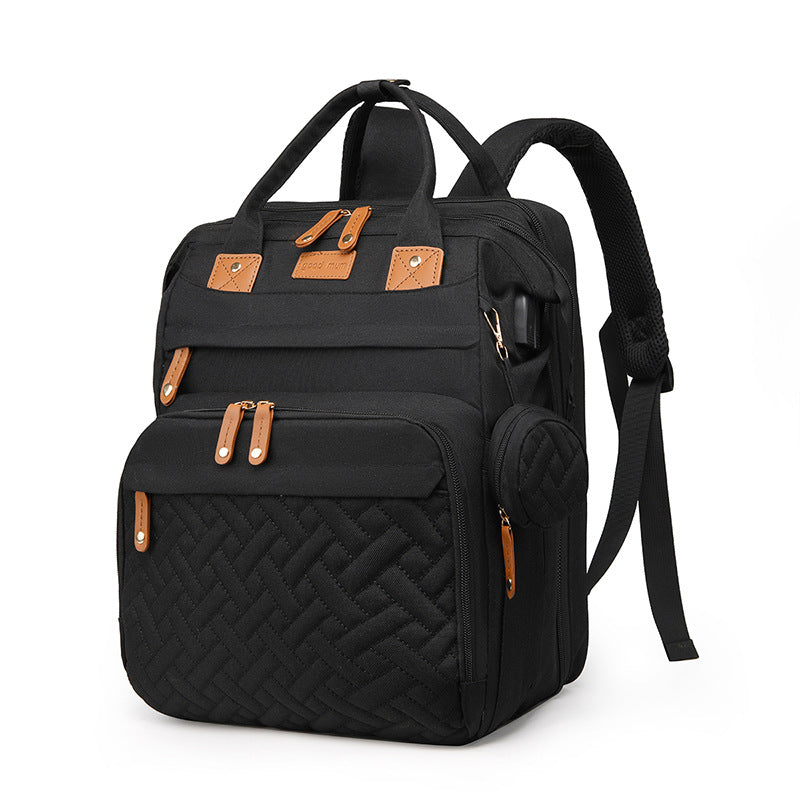 Mommy bag Amazon hot sale 900D cationic bed bag mother and baby bag mosquito net usb charging multifunctional mommy bag