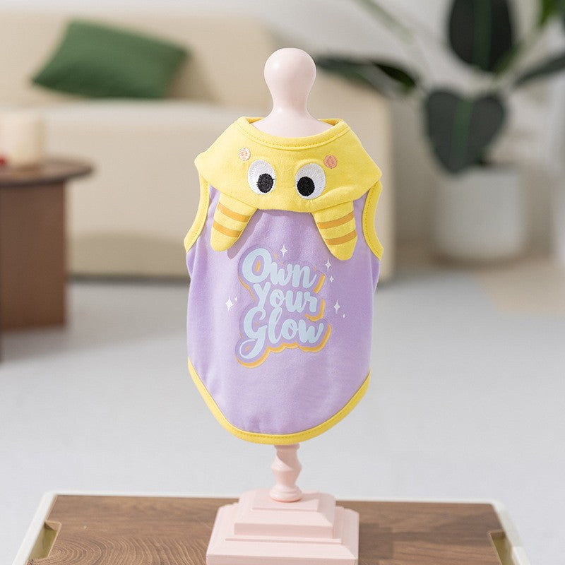 Three-dimensional small flower traction sling spring and summer thin dog clothes Teddy Yorkshire terrier small puppy pet clothes