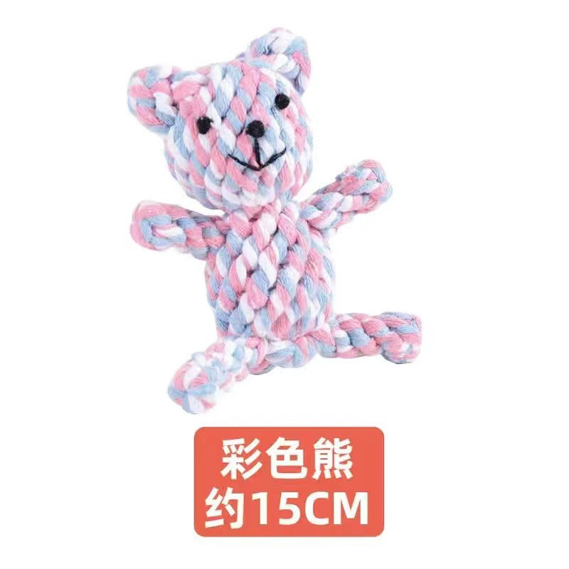 Pet Toy Dog Knot Toy Animal Shape Teeth Gnawing Rope Pomeranian Interactive Pull Tug of War Dog Toy