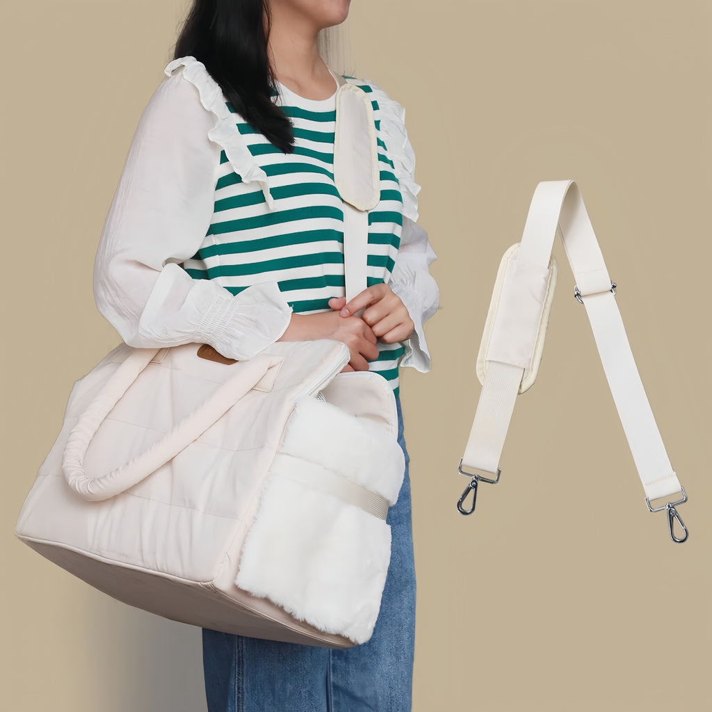 Cat bag portable large capacity hand-held crossbody spring and autumn cotton cloth universal pet bag small dog dog outing bag