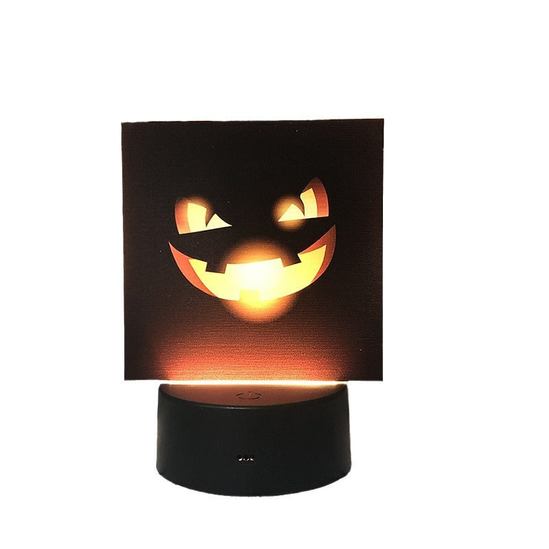 Cross-border European and American Halloween creative products pumpkin bat pattern night light scene layout props night decoration