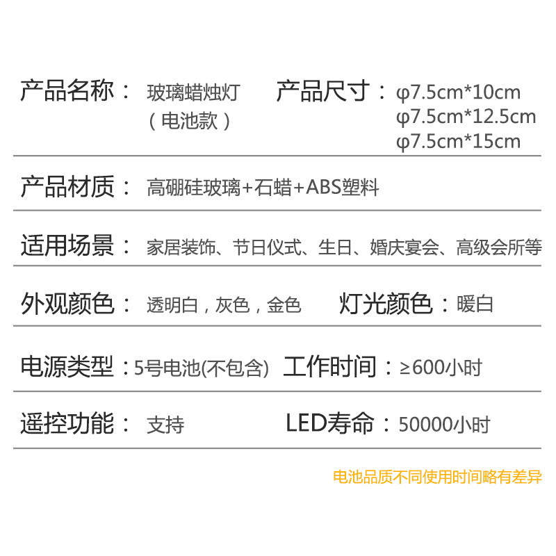 Glass shell electronic candle lamp with replaceable battery party romantic atmosphere lamp Christmas Halloween decoration lamp