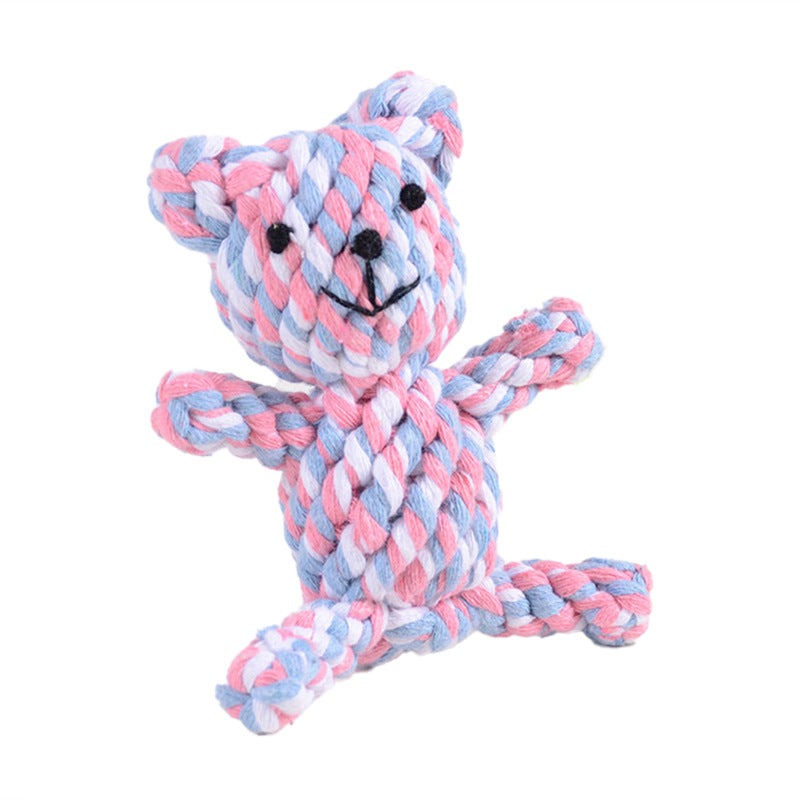 Factory direct sales of pet cotton rope toys, dog teething and chewing resistant toy ropes, hand-woven to relieve boredom and interactive toys