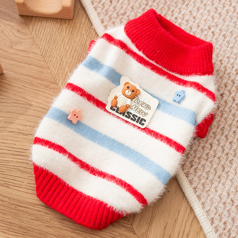 Autumn and winter joint cat clothes thick warm pullover sweater Teddy dog two-legged clothes pet clothes
