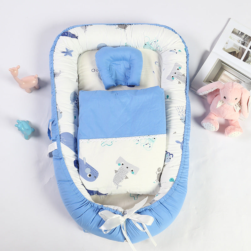Foreign trade cotton baby bed medium bed American newborn uterus bed bionic bed portable baby bed detachable cross-border