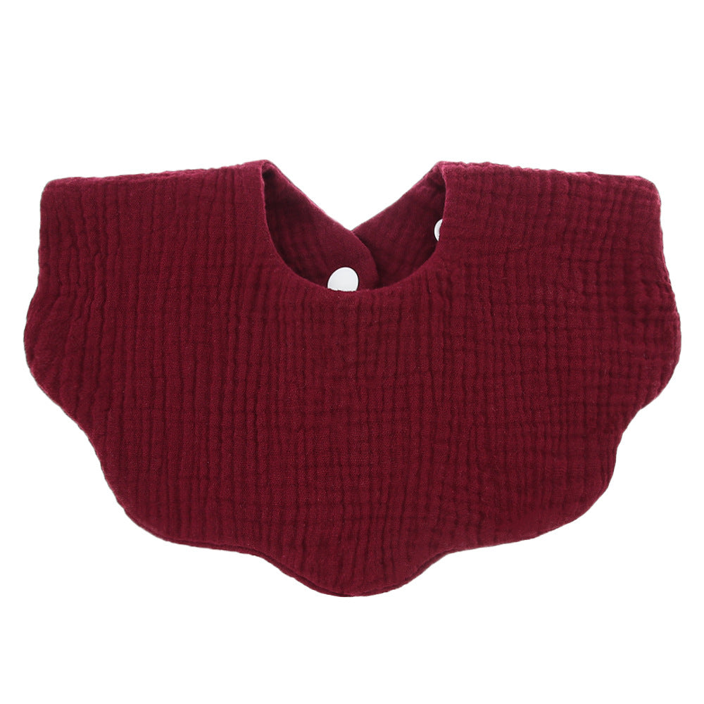 Baby printed bibs Children's pure cotton gauze wavy edge bibs bibs Amazon baby products