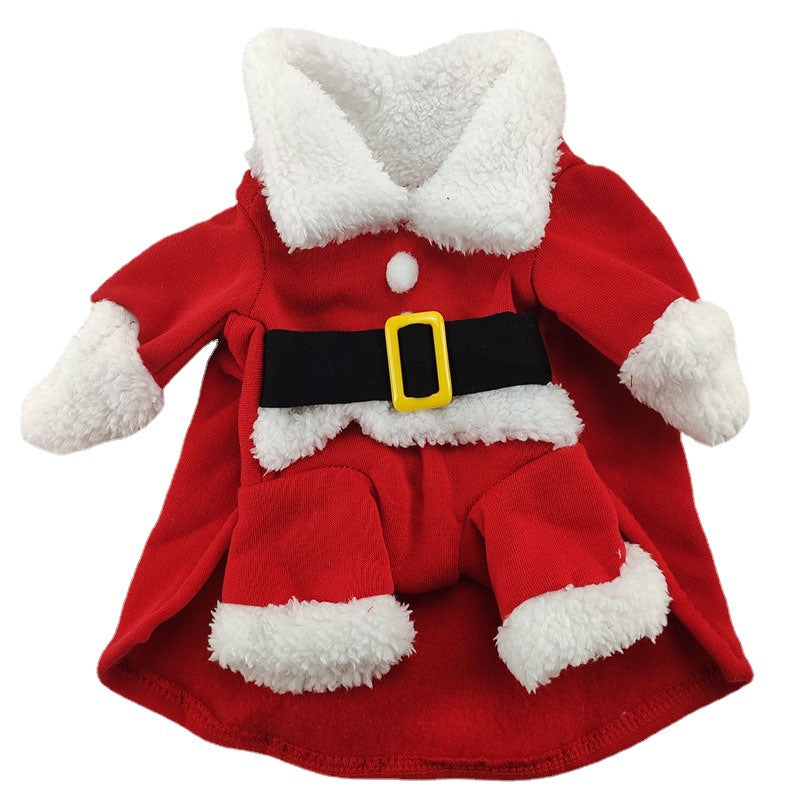 Santa Claus Dog Pet Clothes Autumn Winter Cat Pet Clothes Teddy Small Dog Dress Up Manufactor Wholesale