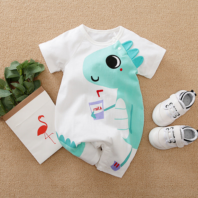 Category A baby clothes short-sleeved cotton cross-border summer foreign trade ins style baby short crawling jumpsuit one piece drop shipping