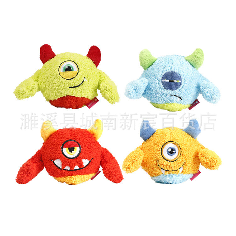 Q-monster Beautiful Plush First Generation Q Treasure Monster Big Eyes Plush Pet Voice Interactive Dog Toy Spiny Ball