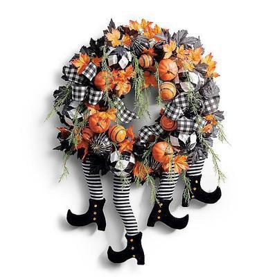 Halloween wreath2021 new cross-border new skull wreath door hanging wreath Halloween wreath pendant