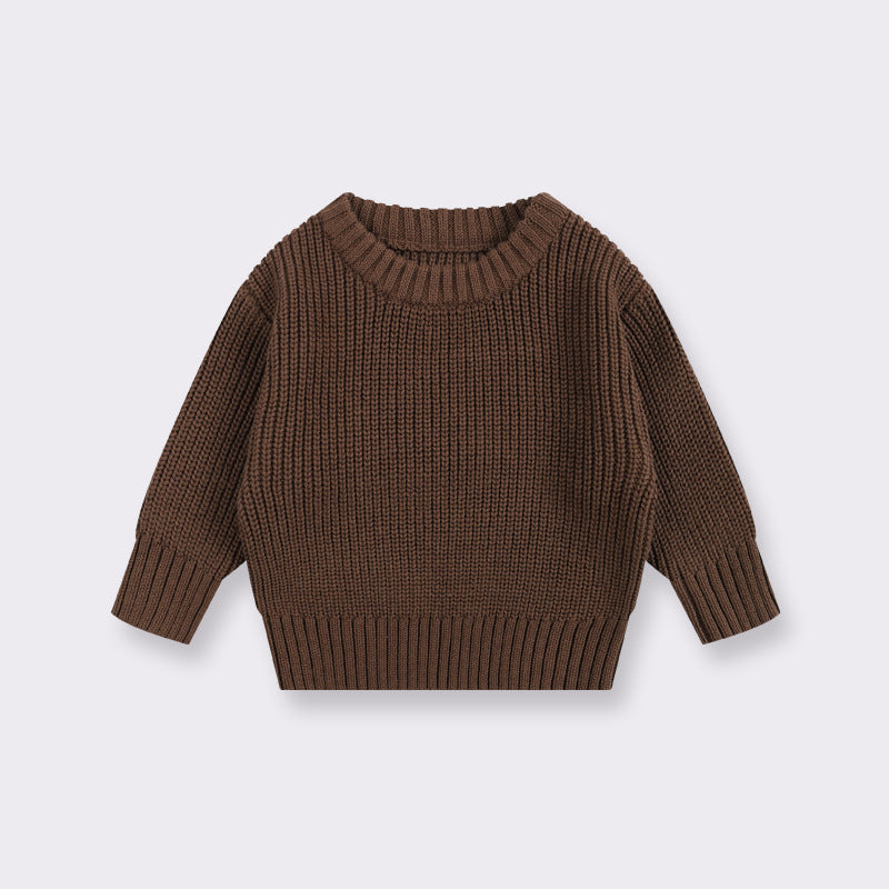 Baby sweater round neck boys pullover girls spring autumn winter baby base knitted sweater children's sweater base shirt