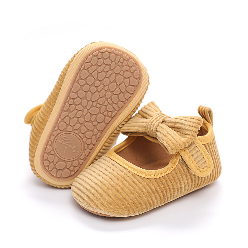 2022 new spring cross-border best-selling baby shoes bowknot rubber sole non-slip toddler shoes princess shoes dropshipping