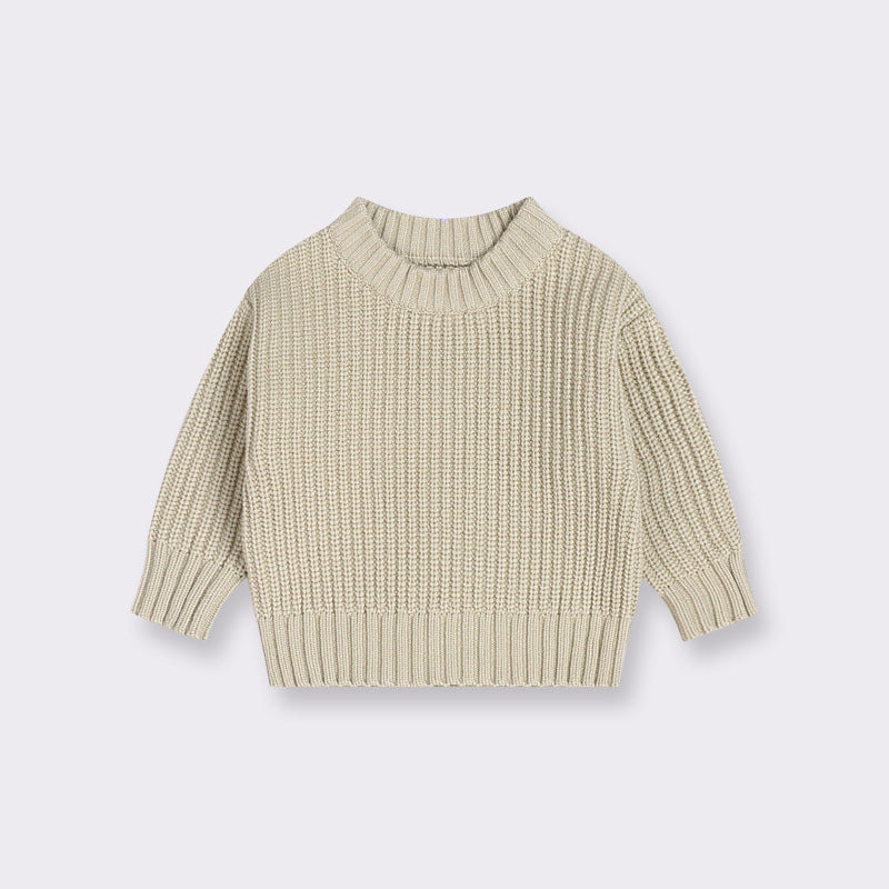ins hot baby round neck sweater baby boy girl child autumn and winter loose knitted coat sweater